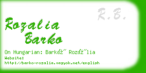 rozalia barko business card